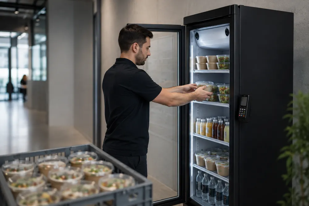 Smart fridge wordt bijgevuld met verse maaltijden