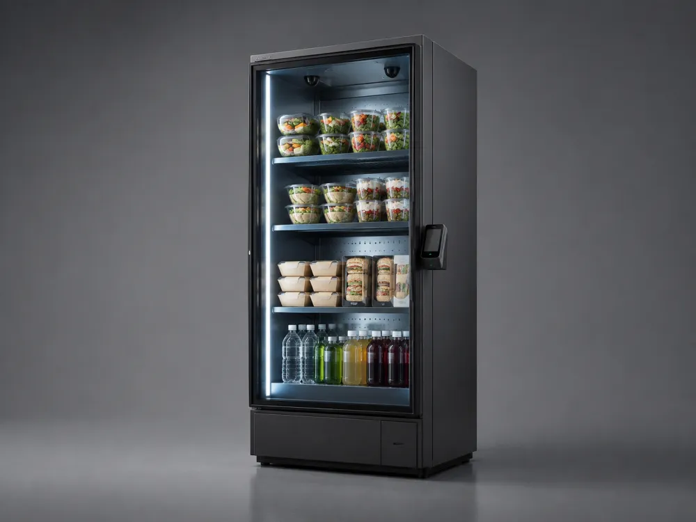 Smart fridge met verse maaltijden en dranken